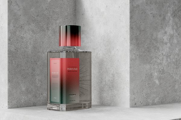 透明玻璃瓶香水样机mockup