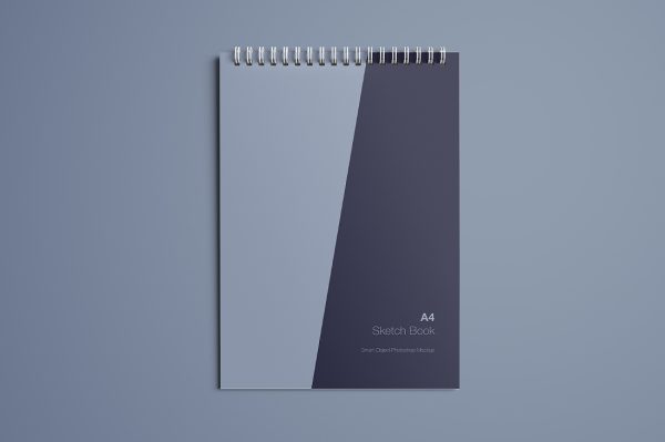 竖版活页线圈笔记本记事本本子样机mockup