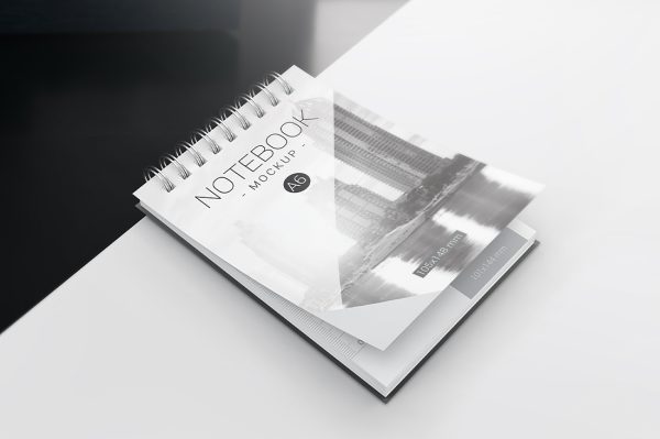 竖版活页线圈笔记本记事本本子样机mockup5组