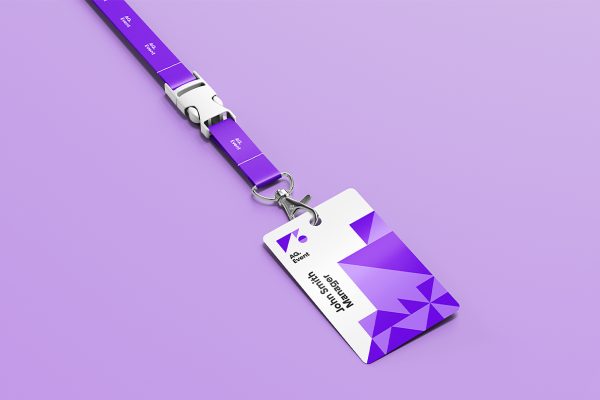 带吊绳的工牌工作证胸牌样机mockup