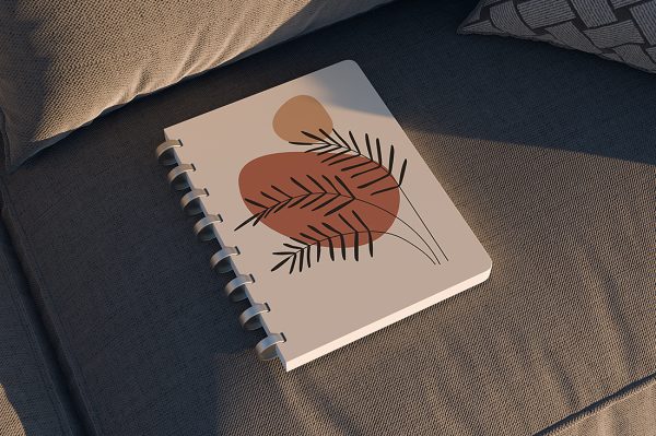 带场景的螺旋线圈笔记本记事本本子样机mockup4组