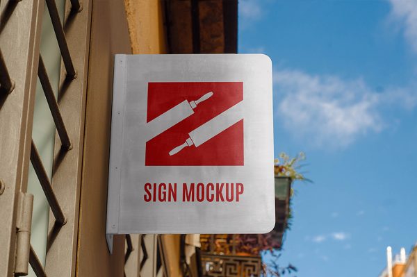 招牌店招标识牌样机mockup