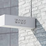 简约风矩形招牌店招标识牌样机mockup