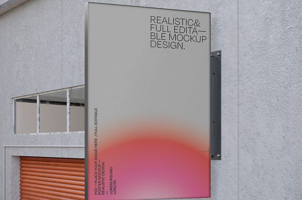 户外广告牌招牌店招样机mockup