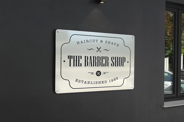 高级店面招牌店招标识牌样机mockup