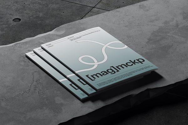 俩种规格带场景的杂志画册样机mockup