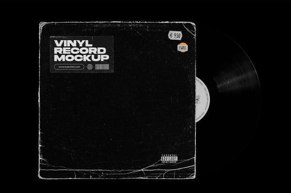 复古黑胶唱片样机mockup