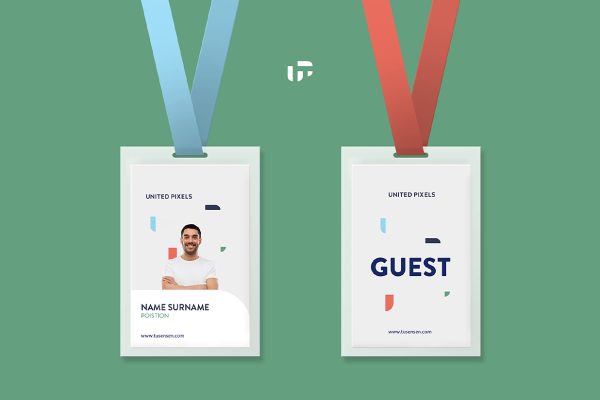 简约工牌工作证胸牌样机mockup