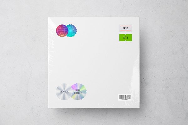 带贴纸的黑胶唱片样机mockup