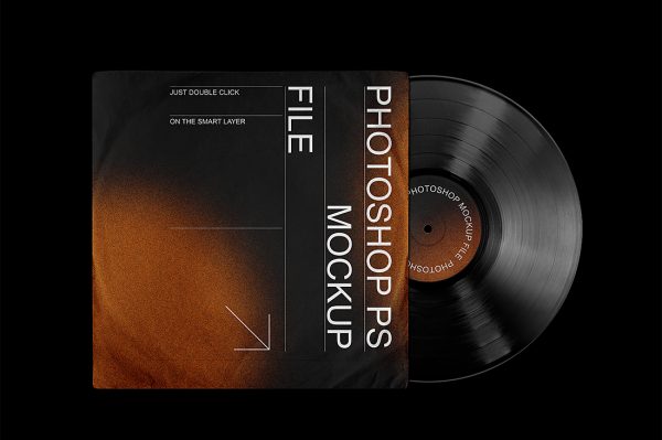 高质感复古黑胶唱片样机mockup2组