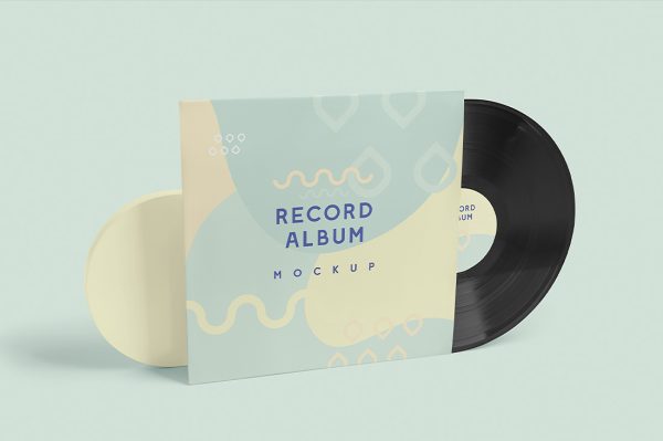 带包装的黑胶唱片样机mockup5组