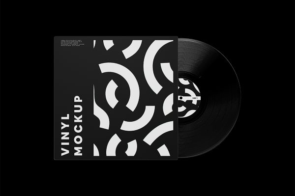 经典复古黑胶唱片样机mockup3组