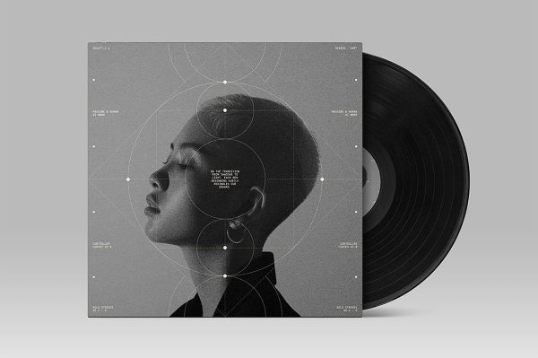 精致的黑胶唱片样机mockup