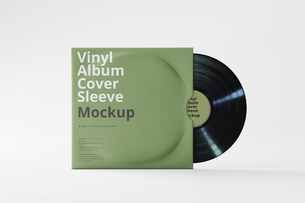 带包装的黑胶唱片样机mockup