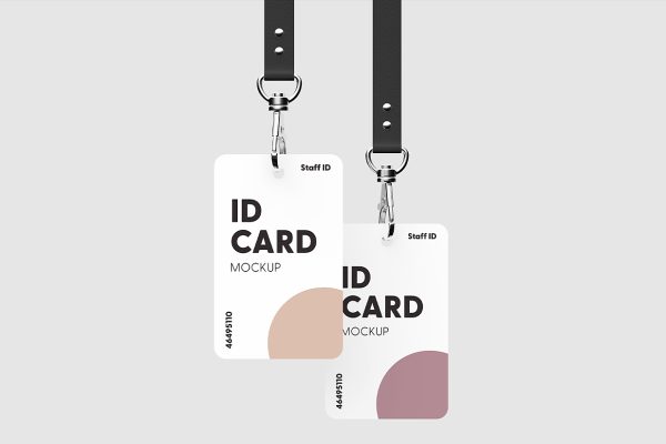 精致的工牌工作证胸牌样机mockup