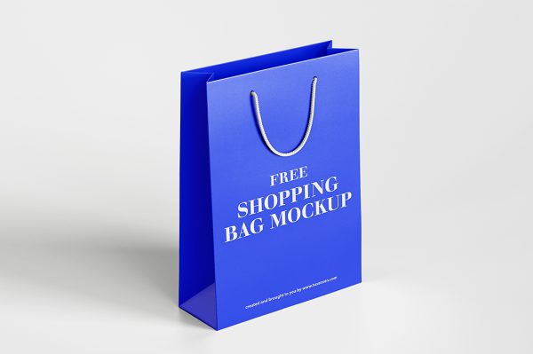 精致的购物袋手提袋礼品袋样机mockup5组