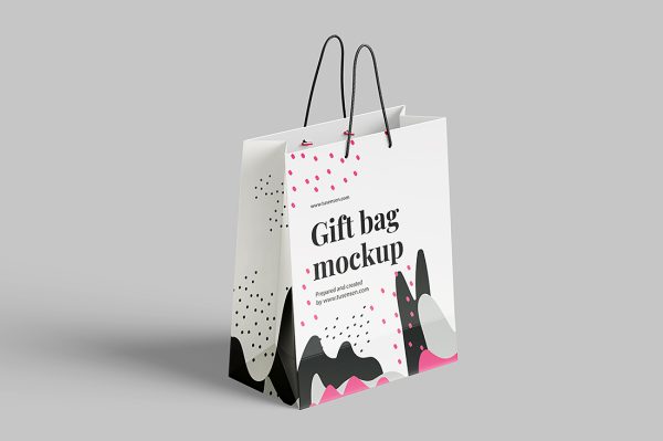 精致的手提袋纸袋购物袋礼品袋样机mockup3组