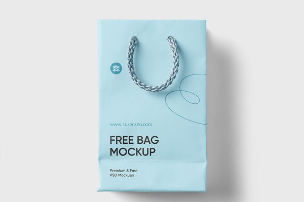 优雅的手提袋纸袋购物袋礼品袋样机mockup