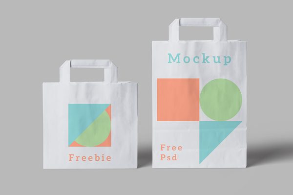 简约的手提袋纸袋购物袋样机mockup