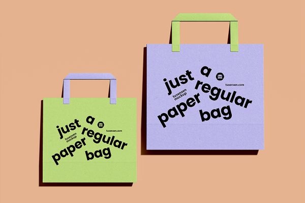 面包店手提袋纸袋样机mockup