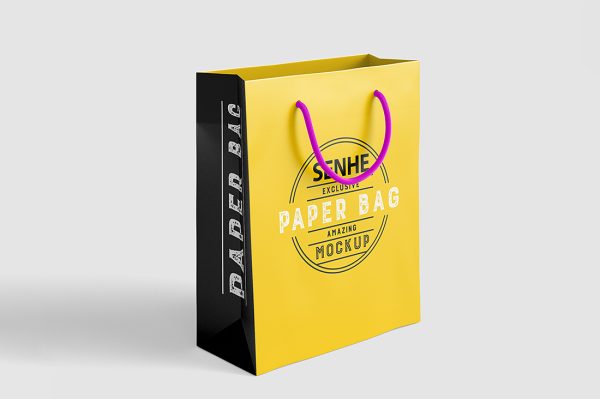 高质感礼品袋购物袋手提袋样机mockup2组