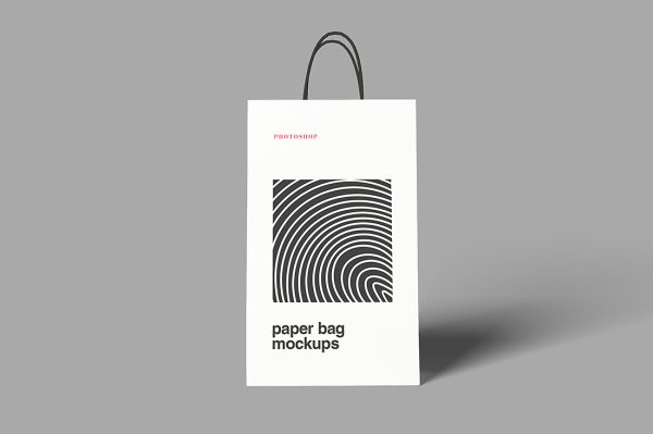精致的购物袋手提袋纸袋样机mockup3组