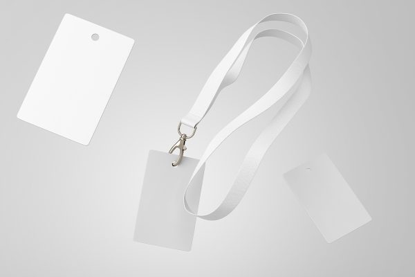 悬空的工牌工作证胸牌样机mockup