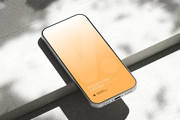 带有阴影背景的iPhone 16 Pro苹果手机样机mockup