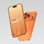 橙色iPhone 17 pro苹果手机样机mockup