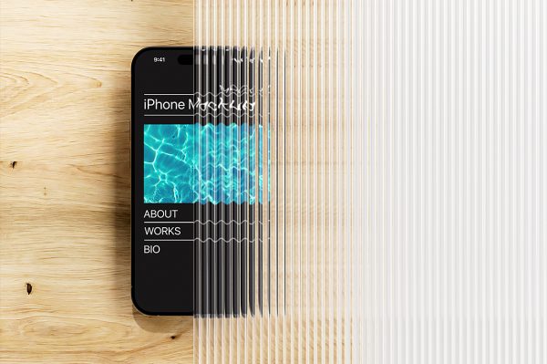 带场景的iPhone 15 苹果手机样机mockup4组