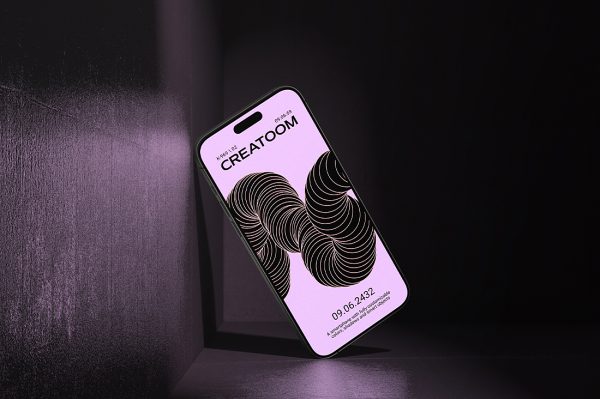 带场景的iPhone 15 pro苹果手机样机mockup