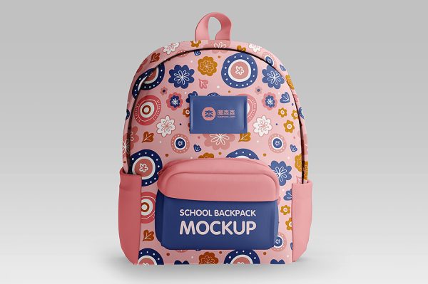 学生书包背包双肩包样机mockup2组