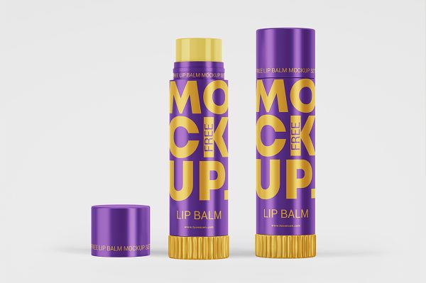 精致的唇膏润唇膏样机mockup2组