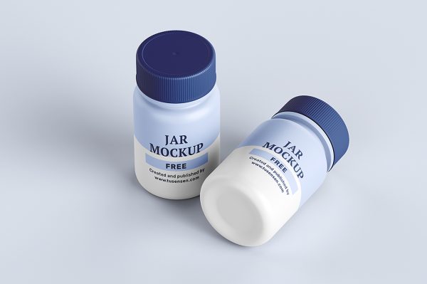 精致的药瓶保健品瓶包装样机mockup3组