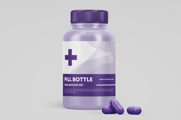 药瓶胶囊瓶保健品瓶包装样机mockup2组