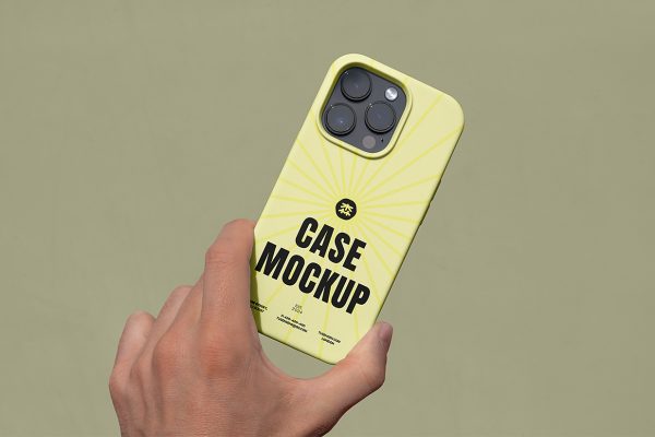 手持iPhone 16 pro苹果手机壳样机mockup