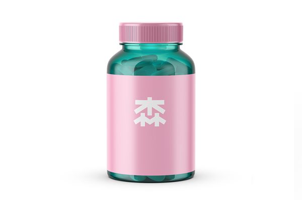 透明药瓶玻璃瓶保健品瓶包装样机mockup