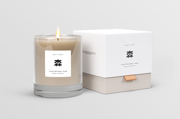 精致的香薰蜡烛杯包装样机mockup