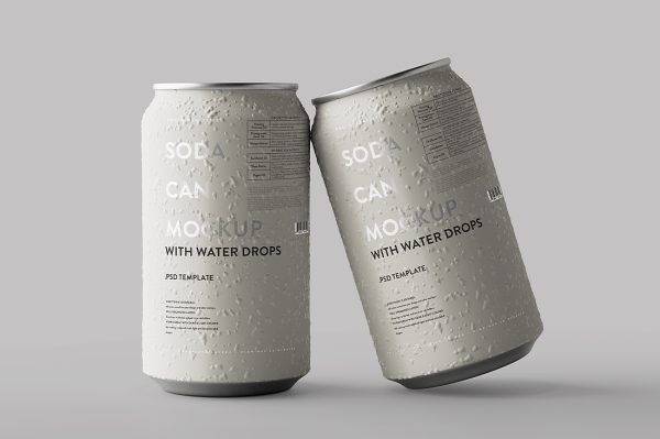 高质感易拉罐饮料罐啤酒罐苏打水罐包装样机mockup5组