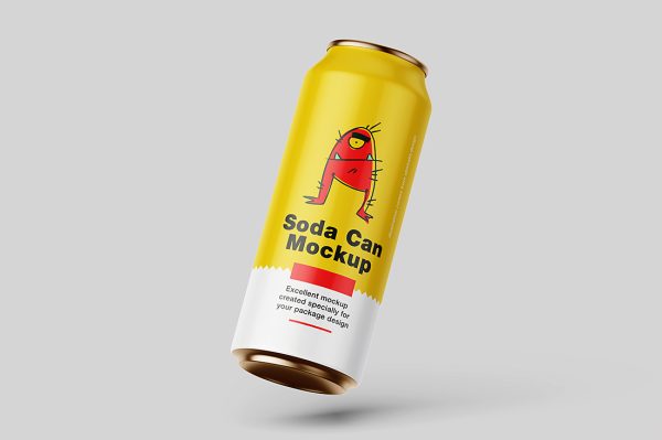 易拉罐饮料罐啤酒罐苏打水罐包装样机mockup4组