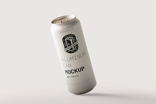 高质感易拉罐饮料罐啤酒罐苏打水罐包装样机mockup5组