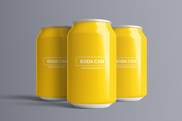 易拉罐饮料罐啤酒罐苏打水罐包装样机mockup4组