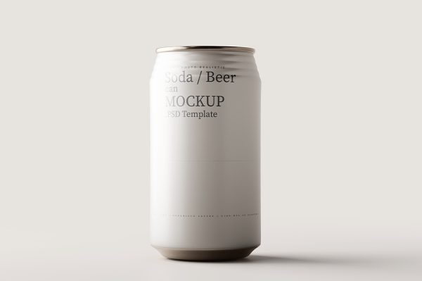 简约易拉罐饮料罐啤酒罐苏打水罐包装样机mockup