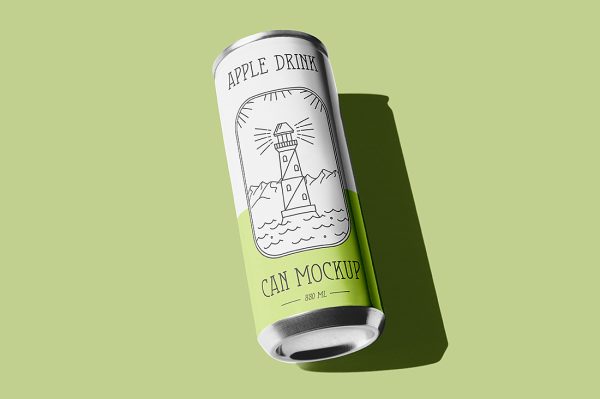 易拉罐饮料罐啤酒罐苏打水罐包装样机mockup