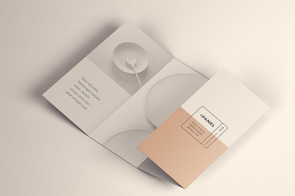 高质感四折页样机mockup