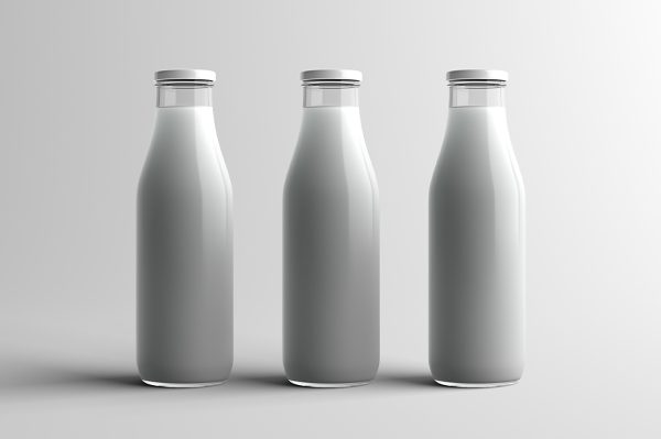 牛奶瓶玻璃瓶样机mockup3组