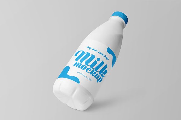 塑料牛奶瓶饮料瓶样机mockup3组