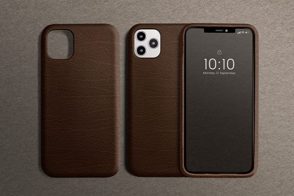 真皮iPhone苹果手机壳设计样机mockup