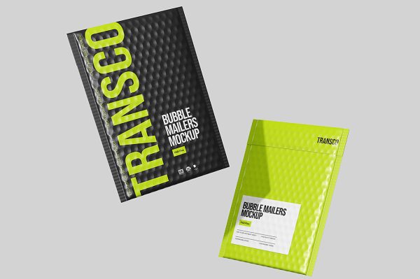 精致的气泡膜快递袋包装样机mockup