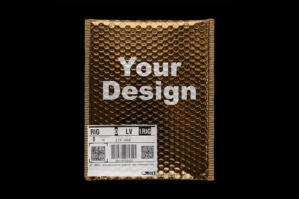 金色快递袋包装样机mockup